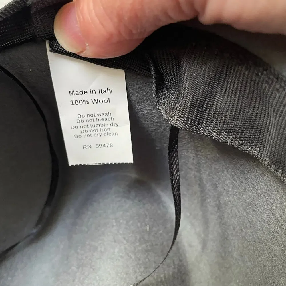 Gelso Bianco Italy Fedora Hat Gray 100% Wool NWT Chain Link Trim Made in Italy